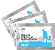 Ocean scented granules for vacuum cleaner